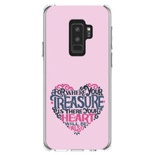 DistinctInk® Clear Shockproof Hybrid Case for Apple iPhone / Samsung Galaxy / Google Pixel - For Where Your Treasure Is There Your Heart Will Be