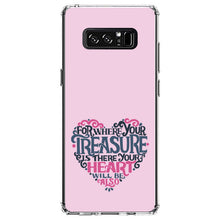 DistinctInk® Clear Shockproof Hybrid Case for Apple iPhone / Samsung Galaxy / Google Pixel - For Where Your Treasure Is There Your Heart Will Be