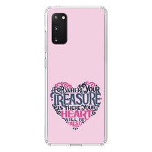DistinctInk® Clear Shockproof Hybrid Case for Apple iPhone / Samsung Galaxy / Google Pixel - For Where Your Treasure Is There Your Heart Will Be