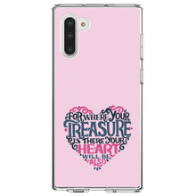 DistinctInk® Clear Shockproof Hybrid Case for Apple iPhone / Samsung Galaxy / Google Pixel - For Where Your Treasure Is There Your Heart Will Be