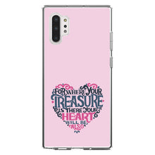 DistinctInk® Clear Shockproof Hybrid Case for Apple iPhone / Samsung Galaxy / Google Pixel - For Where Your Treasure Is There Your Heart Will Be