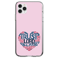 DistinctInk® Clear Shockproof Hybrid Case for Apple iPhone / Samsung Galaxy / Google Pixel - Trust In The Lord With All Your Heart
