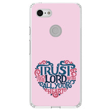DistinctInk® Clear Shockproof Hybrid Case for Apple iPhone / Samsung Galaxy / Google Pixel - Trust In The Lord With All Your Heart