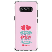 DistinctInk® Clear Shockproof Hybrid Case for Apple iPhone / Samsung Galaxy / Google Pixel - Hearts - Two Are Better Than One