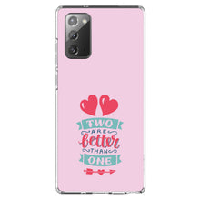 DistinctInk® Clear Shockproof Hybrid Case for Apple iPhone / Samsung Galaxy / Google Pixel - Hearts - Two Are Better Than One