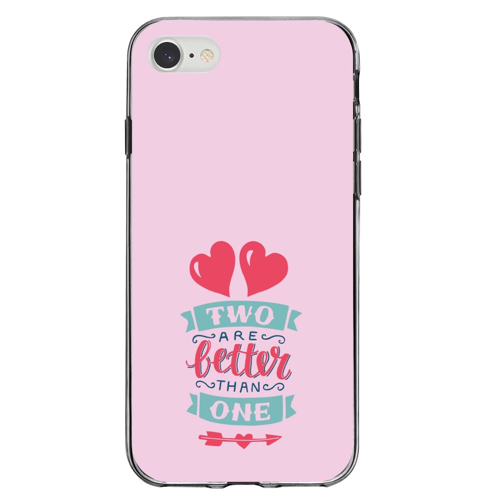 Hearts, Two Are Better Than One Clear Shockproof iPhone Case, view 5
