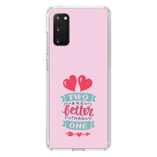 DistinctInk® Clear Shockproof Hybrid Case for Apple iPhone / Samsung Galaxy / Google Pixel - Hearts - Two Are Better Than One
