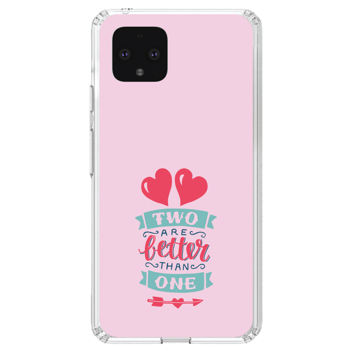 Hearts, Two Are Better Than One Clear Shockproof iPhone Case, view 23