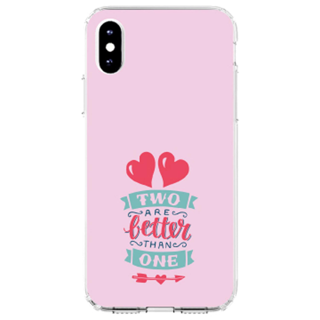 Hearts, Two Are Better Than One Clear Shockproof iPhone Case, view 4