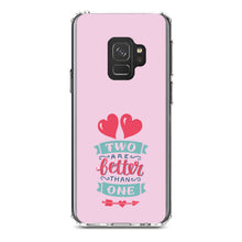 DistinctInk® Clear Shockproof Hybrid Case for Apple iPhone / Samsung Galaxy / Google Pixel - Hearts - Two Are Better Than One