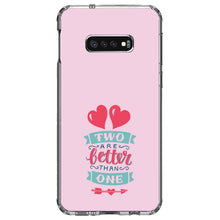 DistinctInk® Clear Shockproof Hybrid Case for Apple iPhone / Samsung Galaxy / Google Pixel - Hearts - Two Are Better Than One