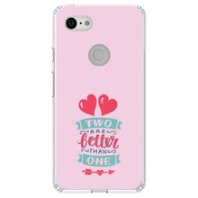 DistinctInk® Clear Shockproof Hybrid Case for Apple iPhone / Samsung Galaxy / Google Pixel - Hearts - Two Are Better Than One