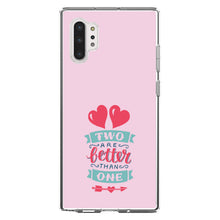 DistinctInk® Clear Shockproof Hybrid Case for Apple iPhone / Samsung Galaxy / Google Pixel - Hearts - Two Are Better Than One