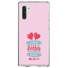 DistinctInk® Clear Shockproof Hybrid Case for Apple iPhone / Samsung Galaxy / Google Pixel - Hearts - Two Are Better Than One