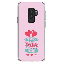 DistinctInk® Clear Shockproof Hybrid Case for Apple iPhone / Samsung Galaxy / Google Pixel - Hearts - Two Are Better Than One