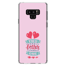 DistinctInk® Clear Shockproof Hybrid Case for Apple iPhone / Samsung Galaxy / Google Pixel - Hearts - Two Are Better Than One