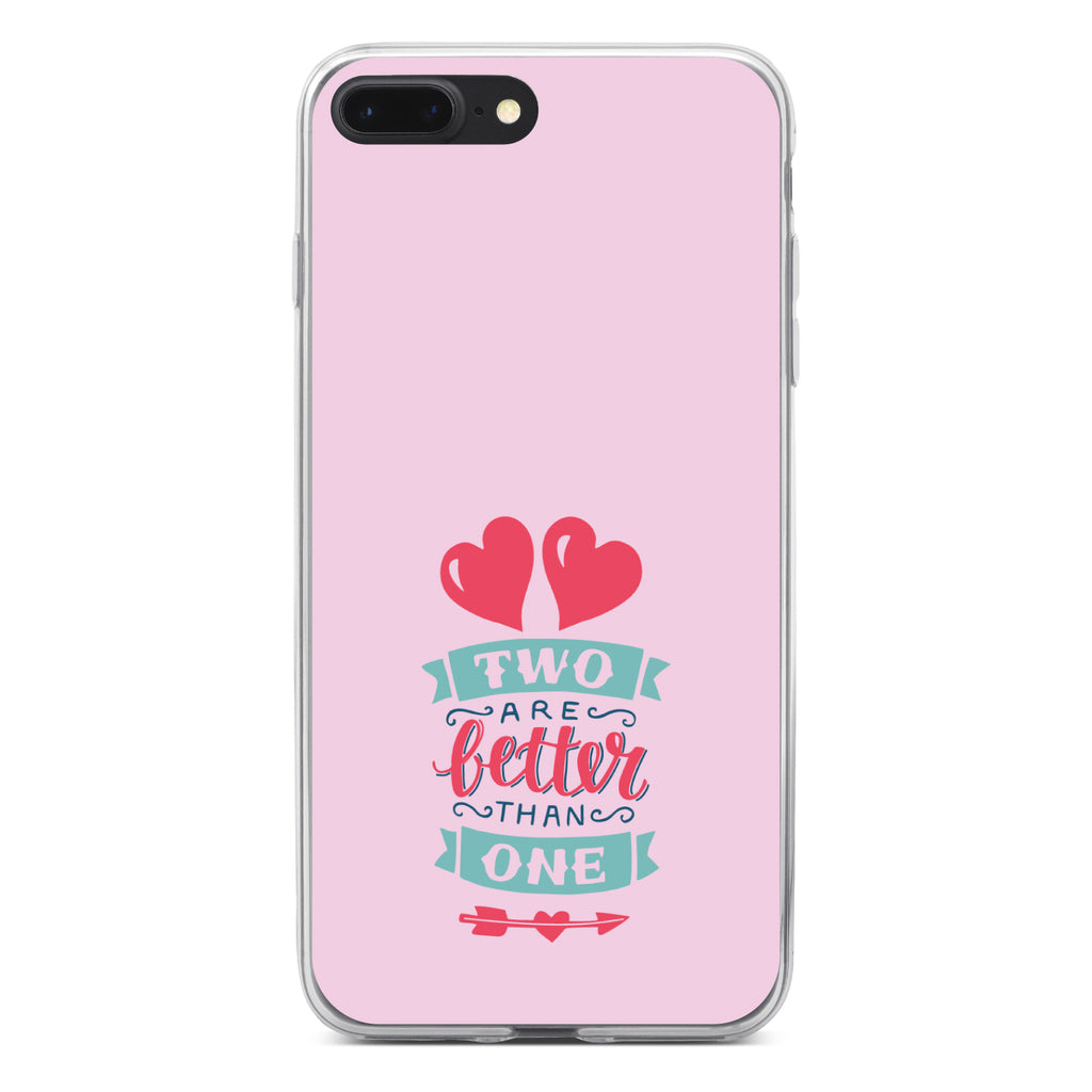 Hearts, Two Are Better Than One Clear Shockproof iPhone Case, view 6