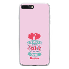 DistinctInk® Clear Shockproof Hybrid Case for Apple iPhone / Samsung Galaxy / Google Pixel - Hearts - Two Are Better Than One