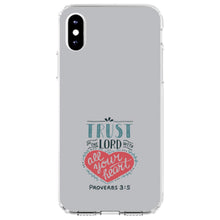 DistinctInk® Clear Shockproof Hybrid Case for Apple iPhone / Samsung Galaxy / Google Pixel - Proverbs 3:5 - Trust In The Lord All Your Heart