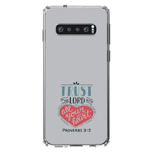 DistinctInk® Clear Shockproof Hybrid Case for Apple iPhone / Samsung Galaxy / Google Pixel - Proverbs 3:5 - Trust In The Lord All Your Heart