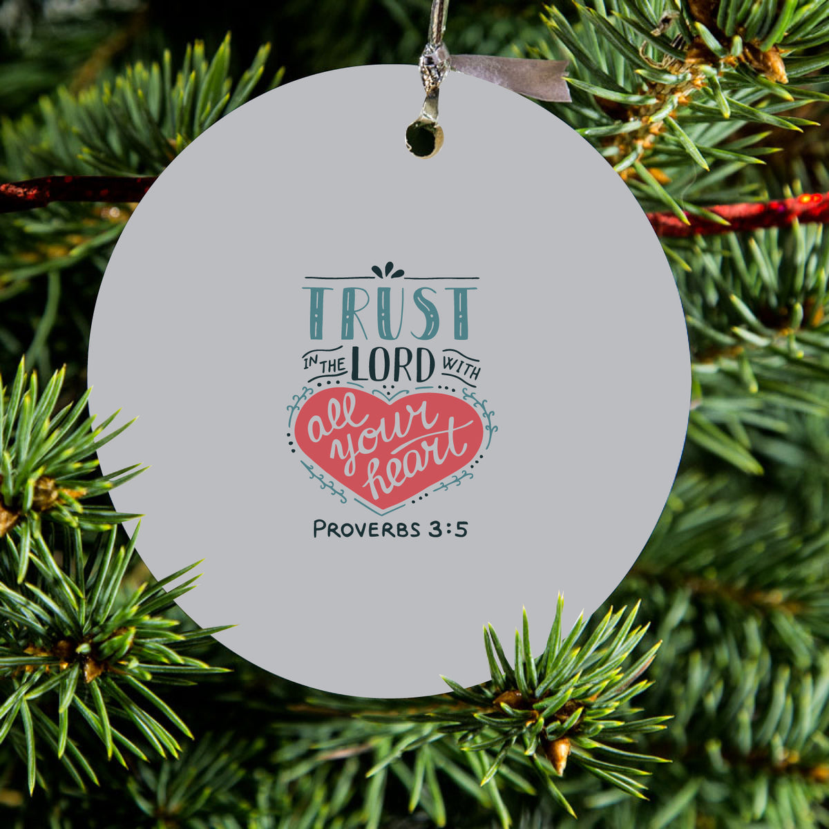Trust In The Lord All Your Heart Ceramic Ornament, view 2
