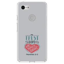 DistinctInk® Clear Shockproof Hybrid Case for Apple iPhone / Samsung Galaxy / Google Pixel - Proverbs 3:5 - Trust In The Lord All Your Heart