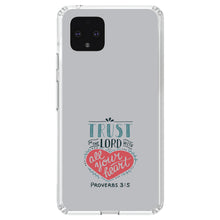 DistinctInk® Clear Shockproof Hybrid Case for Apple iPhone / Samsung Galaxy / Google Pixel - Proverbs 3:5 - Trust In The Lord All Your Heart