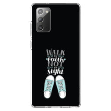 DistinctInk® Clear Shockproof Hybrid Case for Apple iPhone / Samsung Galaxy / Google Pixel - Walk By Faith Not By Sign - Sneakers