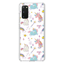 DistinctInk® Clear Shockproof Hybrid Case for Apple iPhone / Samsung Galaxy / Google Pixel - Unicorn Rainbow Wand Pattern - White