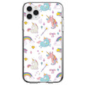 Unicorn Rainbow Wand Pattern, White Clear Shockproof iPhone Case