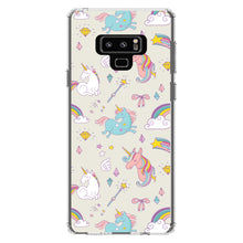 DistinctInk® Clear Shockproof Hybrid Case for Apple iPhone / Samsung Galaxy / Google Pixel - Unicorn Rainbow Wand Pattern - Beige