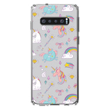 DistinctInk® Clear Shockproof Hybrid Case for Apple iPhone / Samsung Galaxy / Google Pixel - Unicorn Rainbow Wand Pattern - Grey