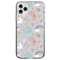 Unicorn Rainbow Wand Pattern, Grey Clear Shockproof iPhone Case