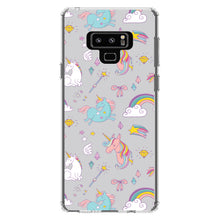 DistinctInk® Clear Shockproof Hybrid Case for Apple iPhone / Samsung Galaxy / Google Pixel - Unicorn Rainbow Wand Pattern - Grey