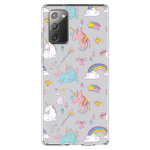 DistinctInk® Clear Shockproof Hybrid Case for Apple iPhone / Samsung Galaxy / Google Pixel - Unicorn Rainbow Wand Pattern - Grey