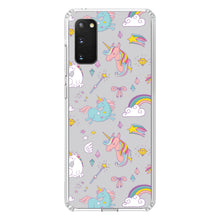 DistinctInk® Clear Shockproof Hybrid Case for Apple iPhone / Samsung Galaxy / Google Pixel - Unicorn Rainbow Wand Pattern - Grey