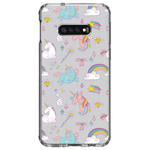DistinctInk® Clear Shockproof Hybrid Case for Apple iPhone / Samsung Galaxy / Google Pixel - Unicorn Rainbow Wand Pattern - Grey
