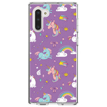 DistinctInk® Clear Shockproof Hybrid Case for Apple iPhone / Samsung Galaxy / Google Pixel - Unicorn Rainbow Wand Pattern - Purple