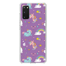 DistinctInk® Clear Shockproof Hybrid Case for Apple iPhone / Samsung Galaxy / Google Pixel - Unicorn Rainbow Wand Pattern - Purple