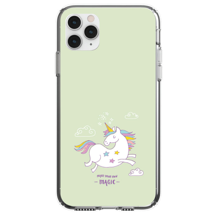 DistinctInk® Clear Shockproof Hybrid Case for Apple iPhone / Samsung Galaxy / Google Pixel - Unicorn - Make Your Own Magic