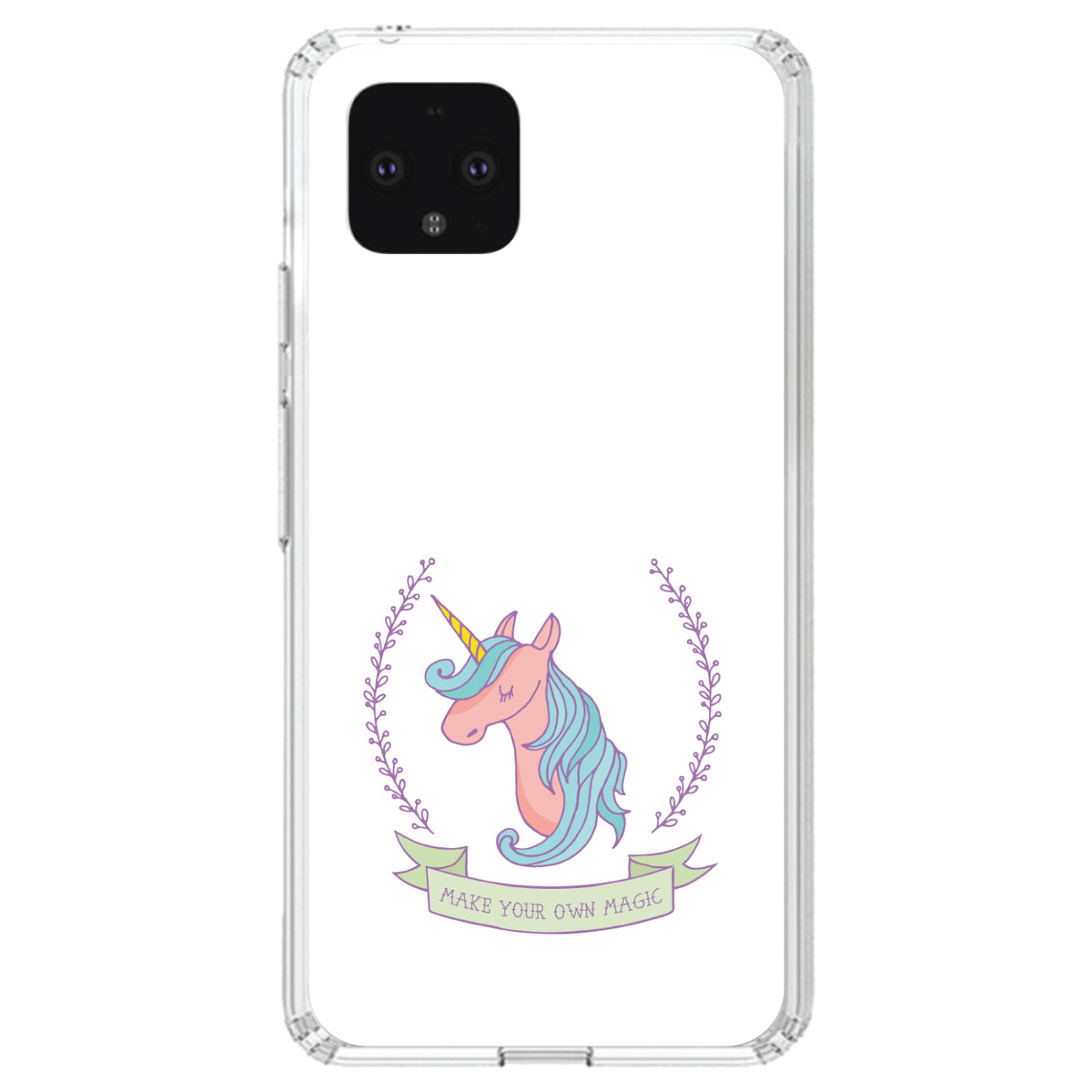 Unicorn, Make Your Own Magic, White Clear Shockproof iPhone Case, view 24