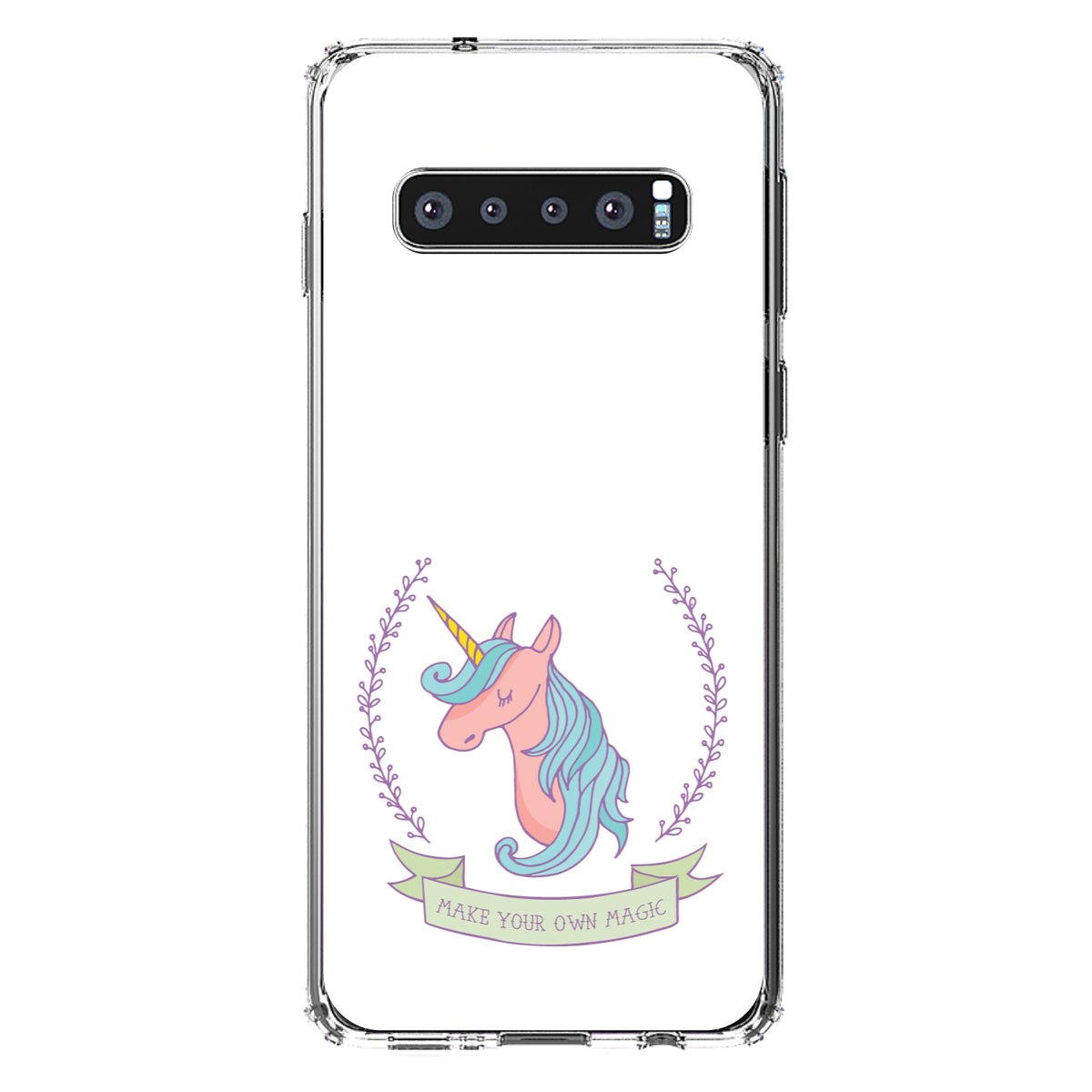 Unicorn, Make Your Own Magic, White Clear Shockproof iPhone Case, view 16