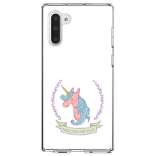 DistinctInk® Clear Shockproof Hybrid Case for Apple iPhone / Samsung Galaxy / Google Pixel - Unicorn - Make Your Own Magic - White