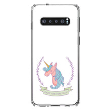DistinctInk® Clear Shockproof Hybrid Case for Apple iPhone / Samsung Galaxy / Google Pixel - Unicorn - Make Your Own Magic - White