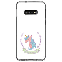 DistinctInk® Clear Shockproof Hybrid Case for Apple iPhone / Samsung Galaxy / Google Pixel - Unicorn - Make Your Own Magic - White