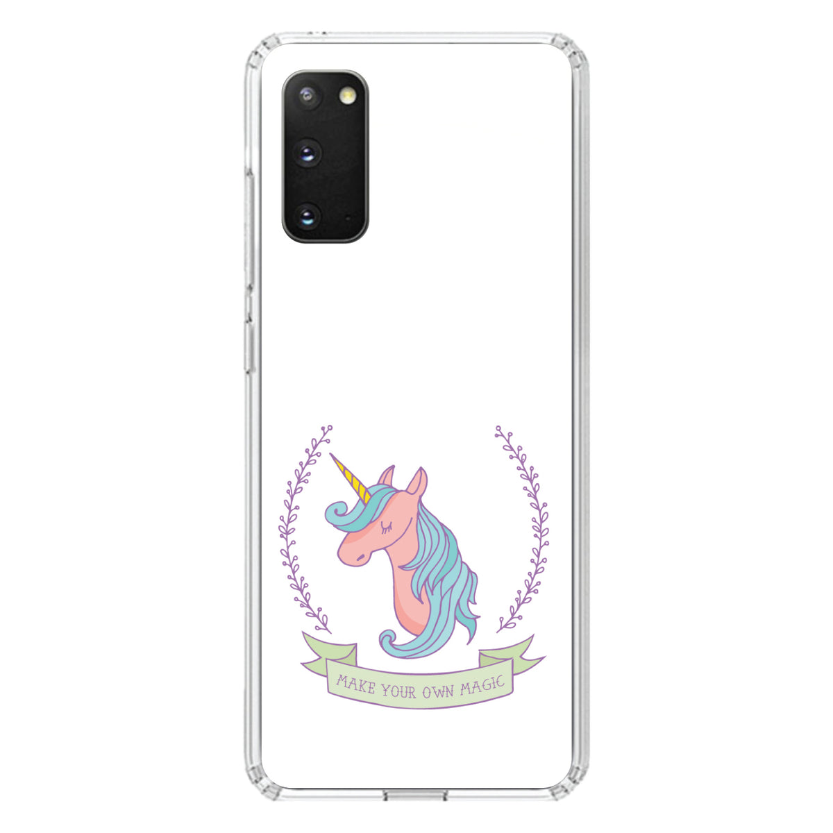 Unicorn, Make Your Own Magic, White Clear Shockproof iPhone Case, view 14