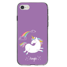 DistinctInk® Clear Shockproof Hybrid Case for Apple iPhone / Samsung Galaxy / Google Pixel - Unicorn - Rainbown - Magic - Purple