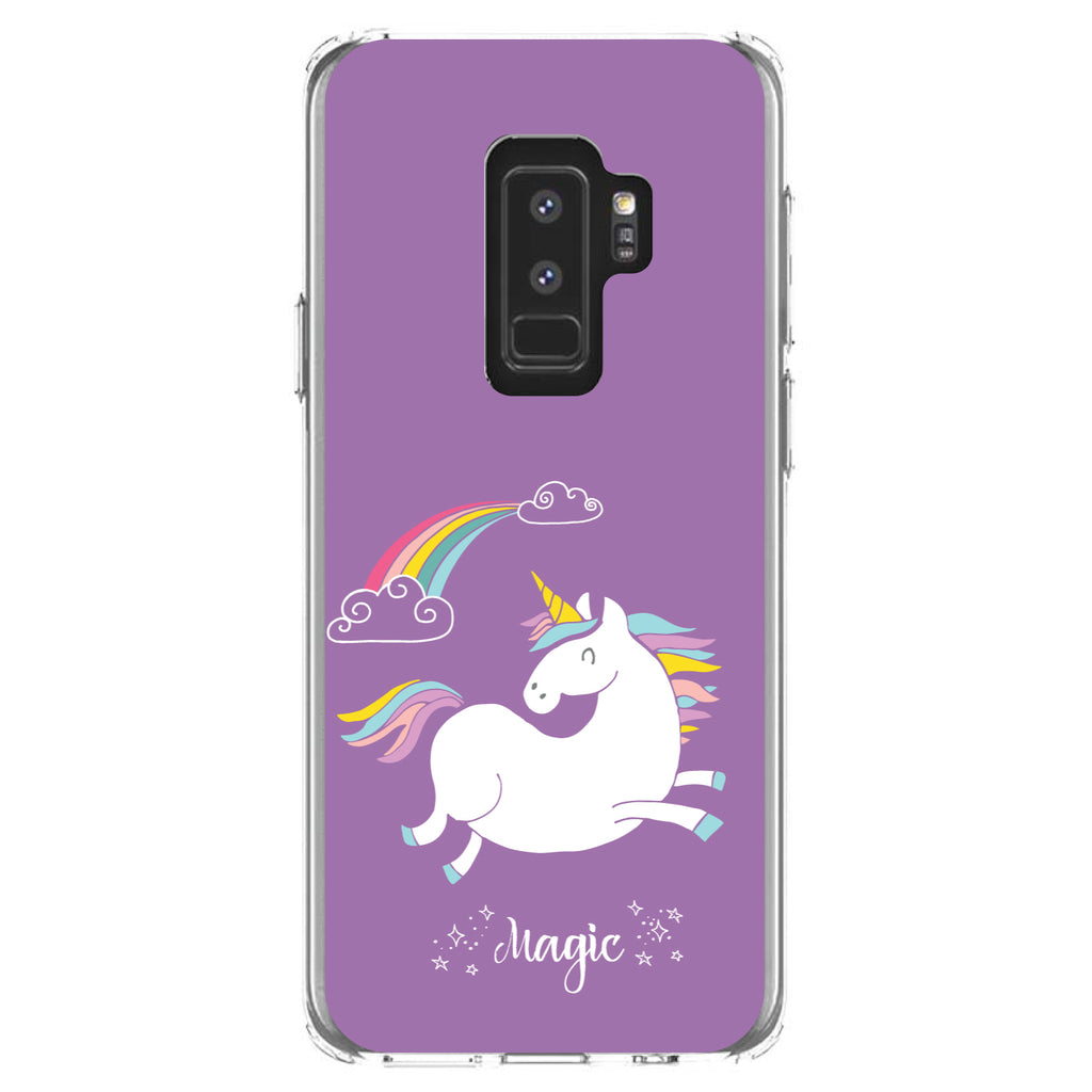 Unicorn, Rainbown, Magic, Purple Clear Shockproof iPhone Case, view 20
