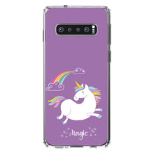 DistinctInk® Clear Shockproof Hybrid Case for Apple iPhone / Samsung Galaxy / Google Pixel - Unicorn - Rainbown - Magic - Purple