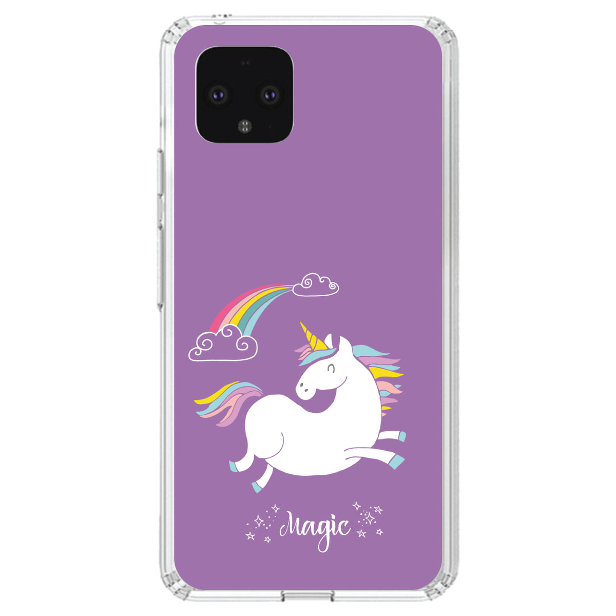Unicorn, Rainbown, Magic, Purple Clear Shockproof iPhone Case, view 24